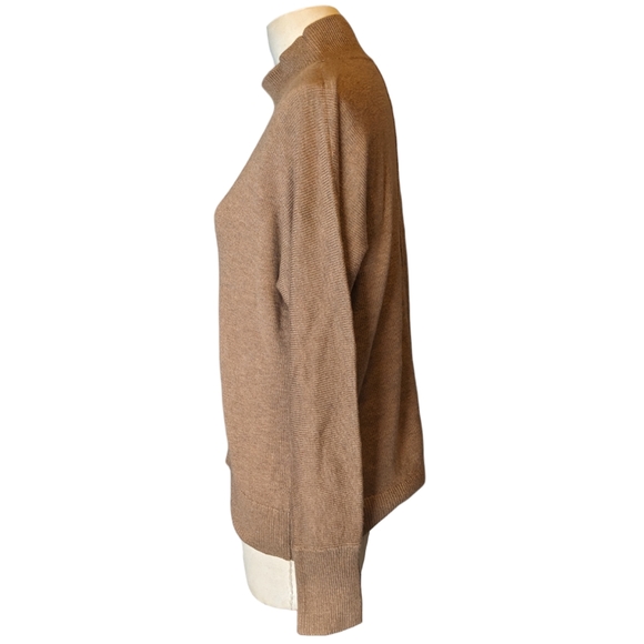 Banana Republic Turtleneck Tan Nylon, Wool, Acrylic Sweater Women's Size LG - Picture 2 of 5